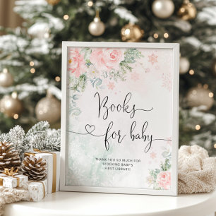 Boeken voor baby-teken. Winterroze boeken voor bab Poster