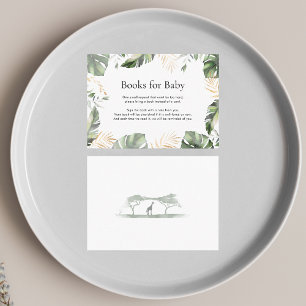 Boeken voor Baby Tropical Palm Safari Baby shower Informatiekaartje