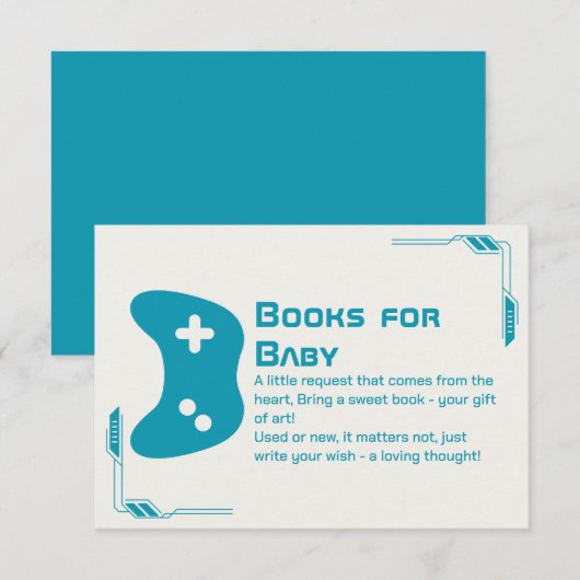 Boeken voor Baby Video Game Controller Baby shower Informatiekaartje (Voorkant / Achterkant)