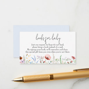 Boeken voor Baby Wildbloemen Baby shower Informatiekaartje