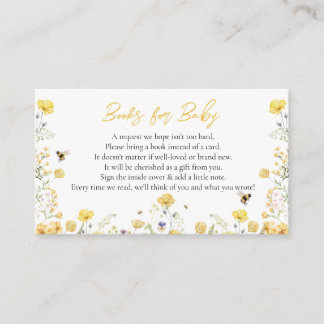 Boeken voor Baby Wildflower Floral Honey Bee Informatiekaartje