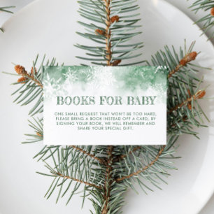 Boeken voor baby winter forest baby shower informatiekaartje