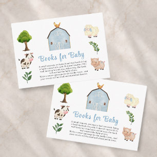 Boeken voor babyboerderijdieren Barnyard babyfeest Informatiekaartje