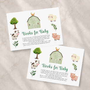 Boeken voor babyboerderijdieren Barnyard-babyshowe Informatiekaartje
