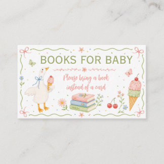 Boeken voor babykaart Dwaas Gans Ijs Informatiekaartje