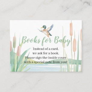 Boeken voor babykaart voor eendjes baby shower visitekaartje
