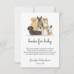 Boeken voor babyshower hond kaart