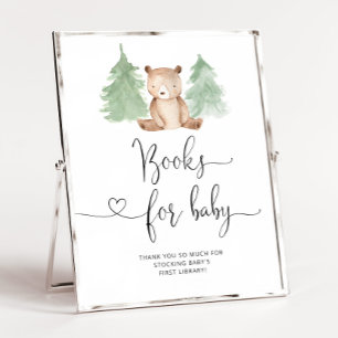 Boeken voor beer van bosboomstammen voor baby poster