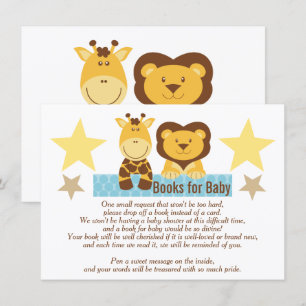 Boeken voor de baby in plaats van een babyborrel notitiekaartje