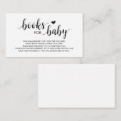 Boeken voor het baby, Moderne Kute Black Manuscrip Informatiekaartje (Voorkant / Achterkant)