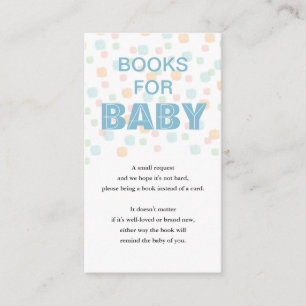 Boeken voor Stippen van Baby en lichtblauw Informatiekaartje