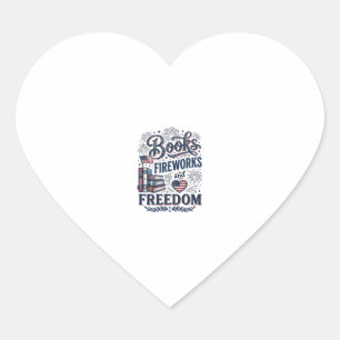 Boeken Vuurwerk en Vrijheid Patriottisch Lezer Shi Hart Sticker
