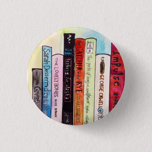 Boeken waar ik van hou/van hou ronde button 3,2 cm (Voorkant)