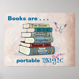 Boeken zijn draagbaar Magisch Poster