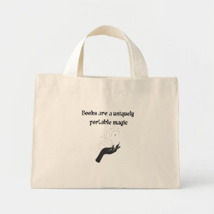 Boeken Zijn Een Uniek Draagbare Magie Zwarte Lezer Mini Tote Bag