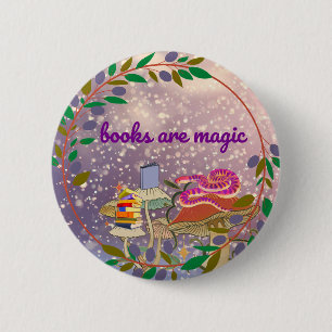 boeken zijn magie  ronde button 5,7 cm