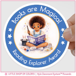 Boeken zijn Magisch Lezersontdekkersprijs Ronde Sticker
