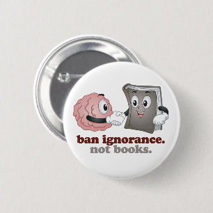 Boeken zonder verboden ronde button 5,7 cm