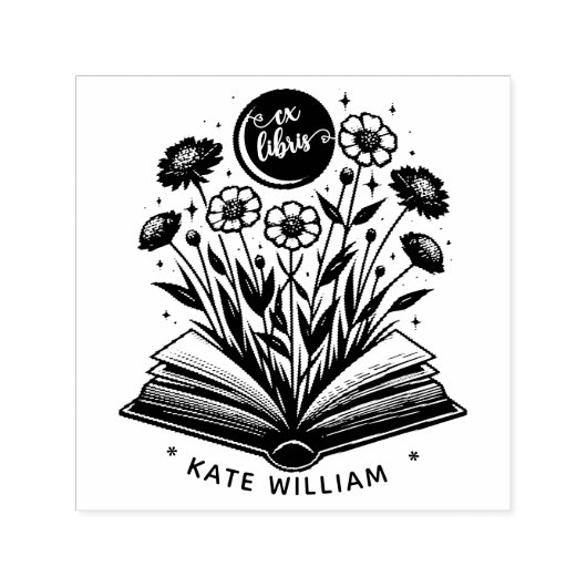 Boekenbloei Custom ex libris Zelfinktende Stempel (Design)