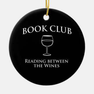 Boekenclub die tussen de wijnen leest keramisch ornament