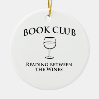Boekenclub die tussen de wijnen leest keramisch ornament