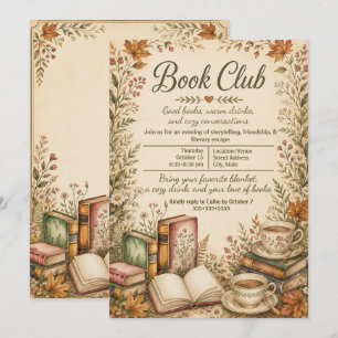 Boekenclub Herfst Eland Rustiek Vintage Kaart