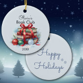 Boekenclub Kerstmis gepersonaliseerd Keramisch Ornament