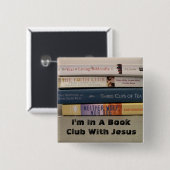 boekenclub vierkante button 5,1 cm (Voorkant /achterkant)