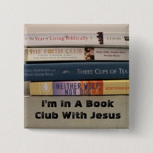 boekenclub vierkante button 5,1 cm (Voorkant)