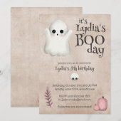 Boekendag Kawaii Ghost Halloween Verjaardag Kaart (Voorkant / Achterkant)