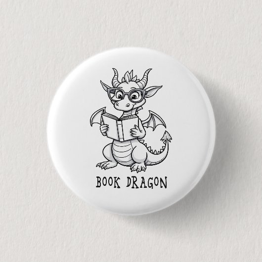 Boekendragon Ronde Button 3,2 Cm (Voorkant)