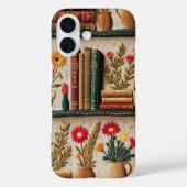 Boekenkast in borduurstijl Case-Mate iPhone case (Achterkant)