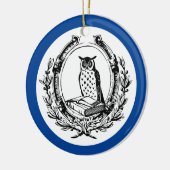  boekenkookplaat Owl Blue Keramisch Ornament (Links)