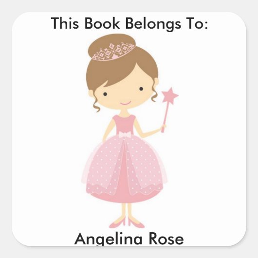 Boekenlabel, boek Sticker, boek identificatie Vierkante Sticker (Voorkant)