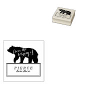 Boekenlegger label voor kinderen met beren 	rubberstempel (Gestempeld)