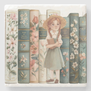 boekenliefhebber Anne van Green Gables Bloemen Stenen Onderzetter