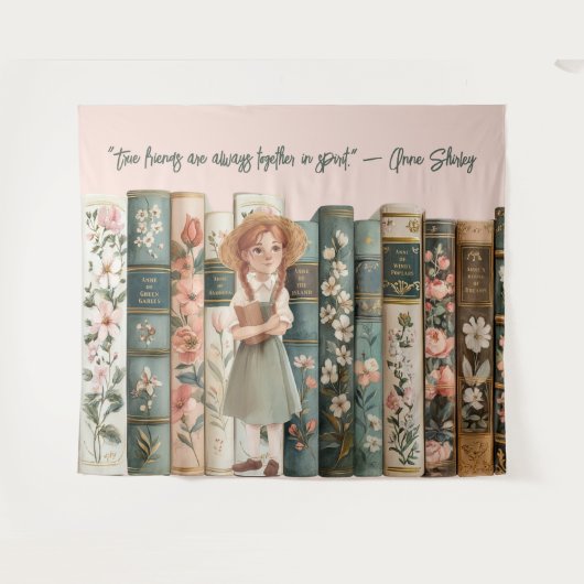 boekenliefhebber | Anne van Green Gables | Bloemen Wandkleed (Voorkant (horizontaal))