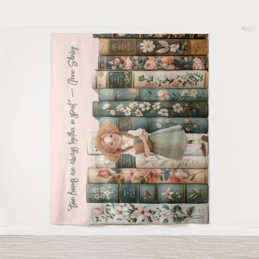 boekenliefhebber | Anne van Green Gables | Bloemen Wandkleed (Voorkant)