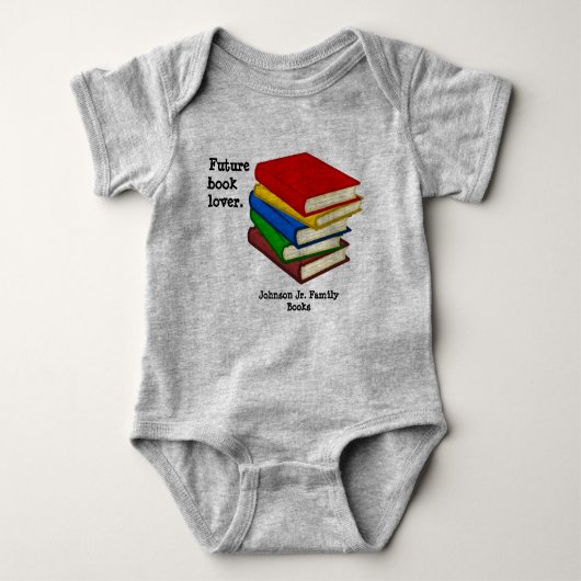 boekenliefhebber baby één stuk romper (Voorkant)