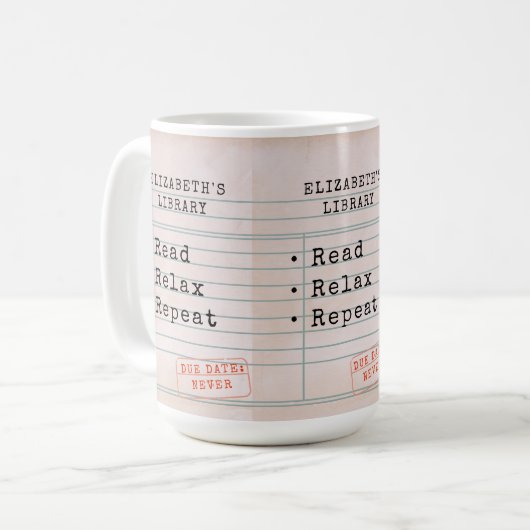 Boekenliefhebber Bookish Bookworm Library Kaart Koffiemok (Voorkant links)