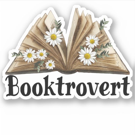 Boekenliefhebber Booktrovert Sticker (Voorkant)