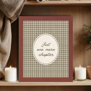 Boekenliefhebber Elegant Vintage Gingham Cadeau Poster