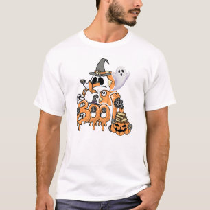 Boekenliefhebber Ghost Reading "Boo" Spooky Hallow T-shirt