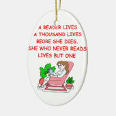 boekenliefhebber keramisch ornament (Links)