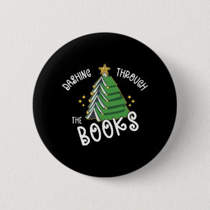 Boekenliefhebber Kerstboom Kerstlectuur Ronde Button 5,7 Cm