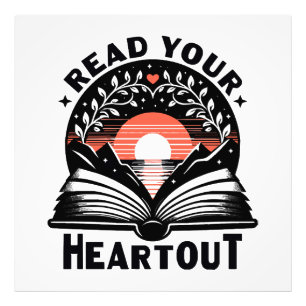 Boekenliefhebber Lees Je Hart Uit Boekennerd Foto Afdruk