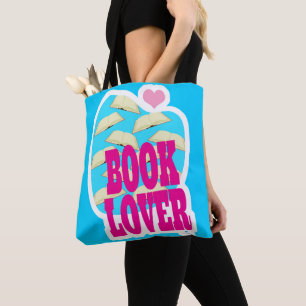 Boekenliefhebber lezen Bold Art Logo Gezegde Draagtas