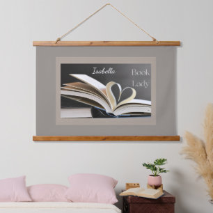 Boekenliefhebber, persoonlijk leesgeschenk voor ha hangend wandkleed