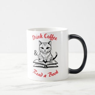 Boekenliefhebbers, Drink, Schattigee kat in de bib Magische Mok