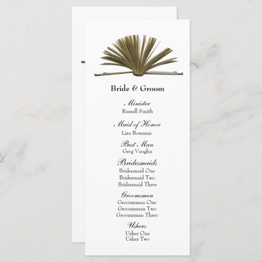 Boekenliefhebbers trouwprogramma programma (Voorkant / Achterkant)